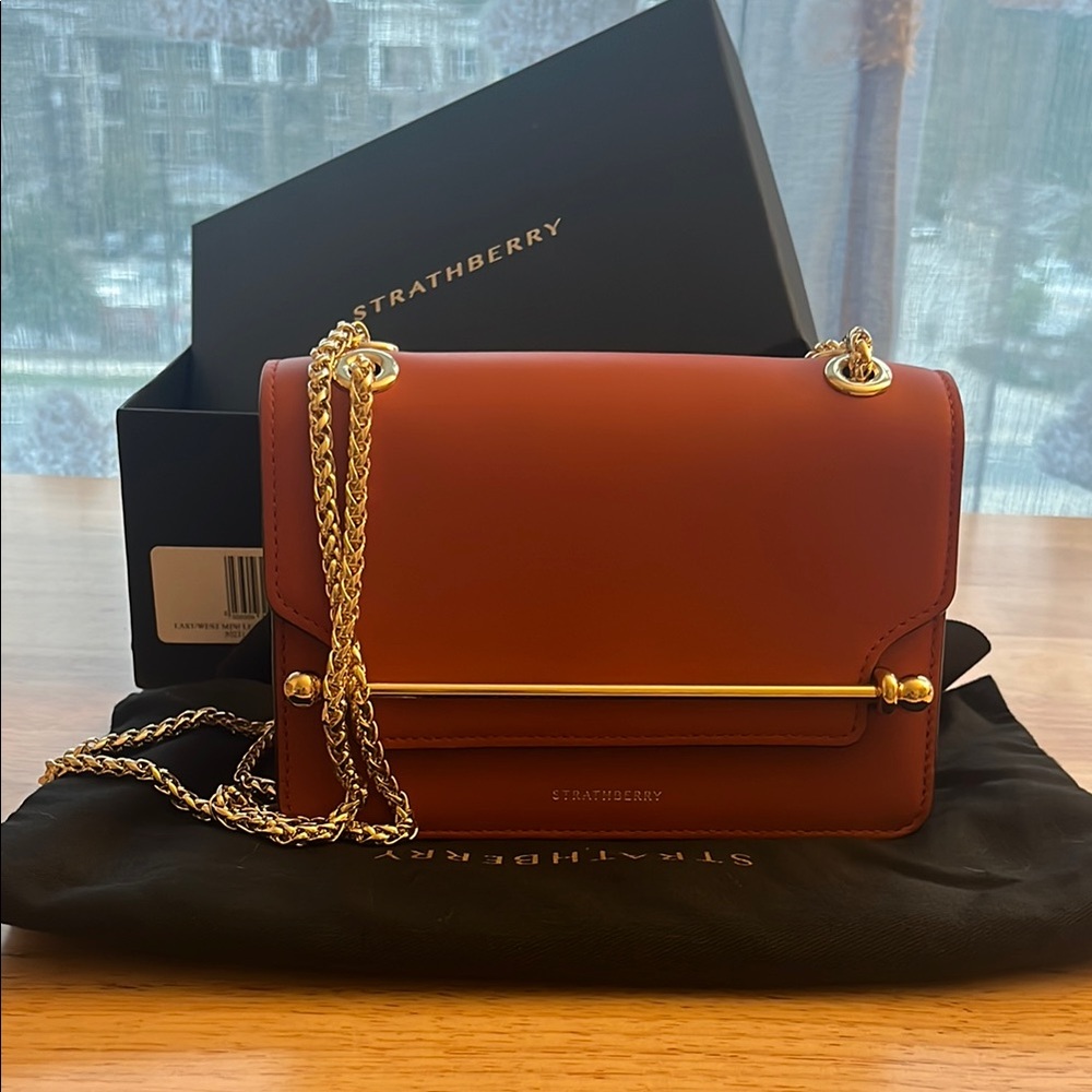 NWT Strathberry East/West Mini in Cinnamon